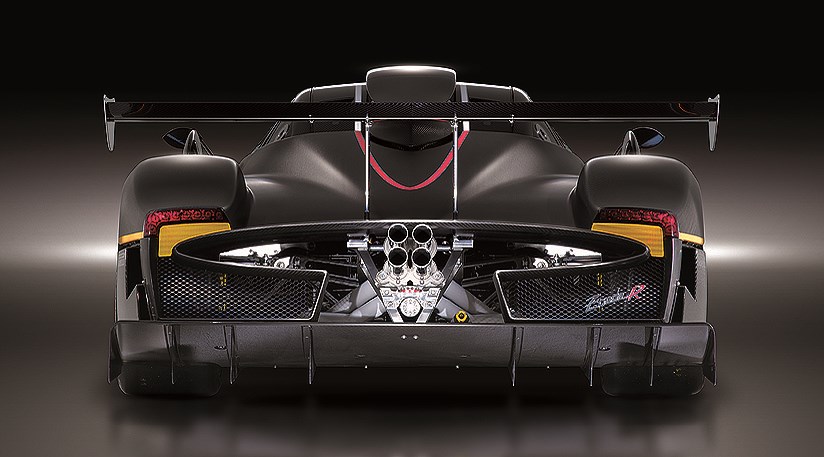 pagani zonda r rear view